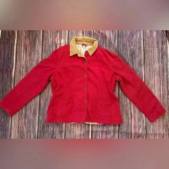 THE TERRITORY AHEAD women’s red  jacket size XL jacket coat corduroy - Picture 1 of 9